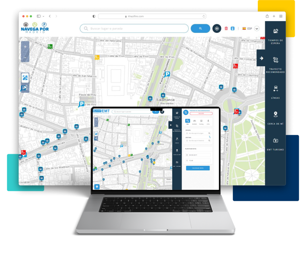 Mapa interactivo, movilidad urbana en Madrid desarrollado por Solusoft