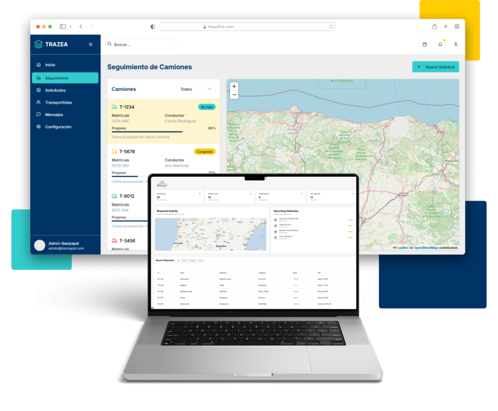Sistema para seguimiento de camiones  en Iberpapel