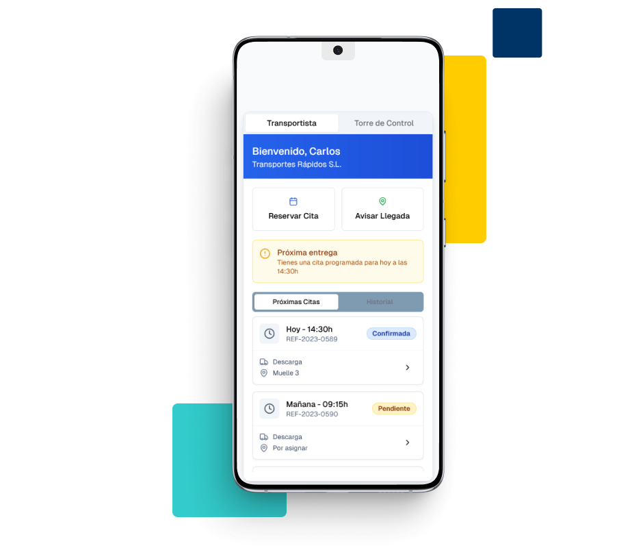 Agenda digital para el orden de descarga en los muelles
