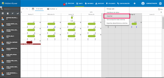 Herramienta de control de presencia online.