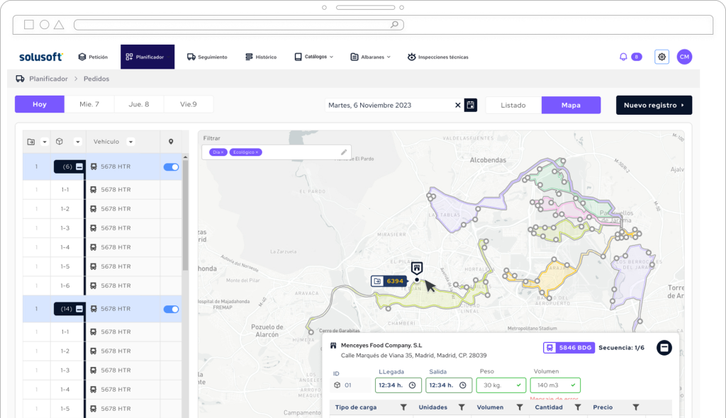Planificador de rutas óptimas desarrollado por Solusoft